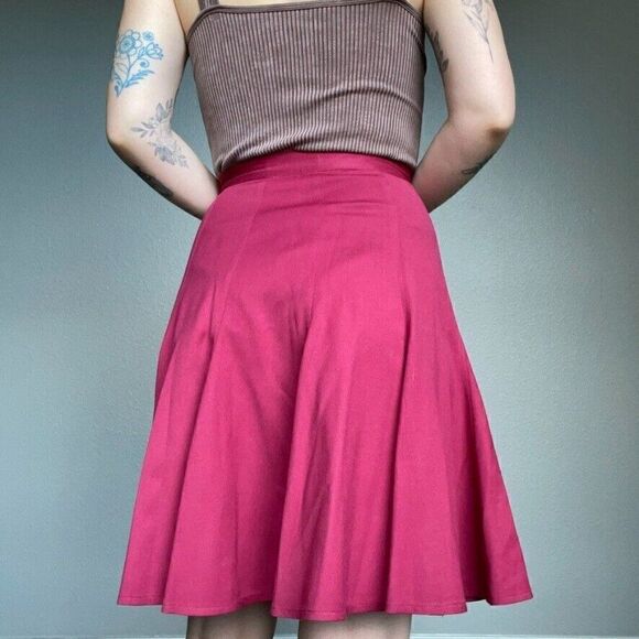 Vintage IGI & IGI 90s Tennis Skirt Pleated Berry Red Size Small Made in Italy - Picture 10 of 10